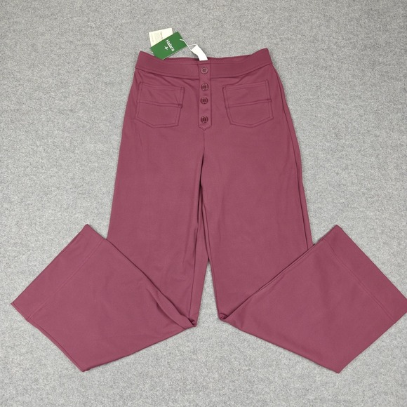 HALARA Other - Halara Pants Womens Medium Pink High Rise Wide Leg Button Fly Pockets Athleisure